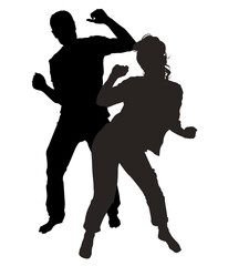 dancing men and women vector