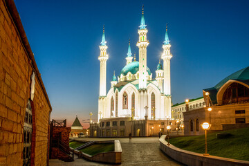 Fototapeta na wymiar Fantastic view on Kul Sharif mosque in Kazan Kremlin
