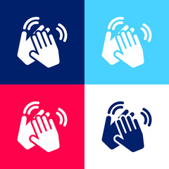 Applause blue and red four color minimal icon set