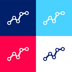 Ascending Business Graphic blue and red four color minimal icon set