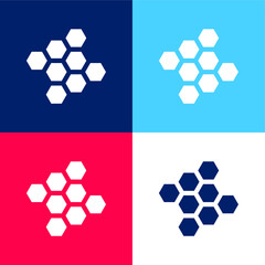 Bond blue and red four color minimal icon set