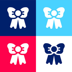 Bow blue and red four color minimal icon set
