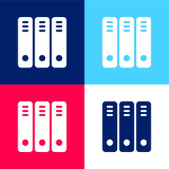 Binders blue and red four color minimal icon set