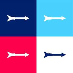 Arrow blue and red four color minimal icon set