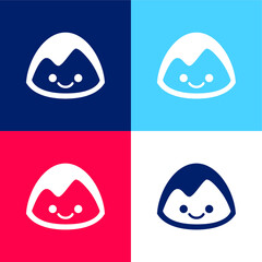 Basecamp blue and red four color minimal icon set