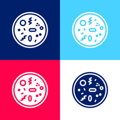 Bacteria blue and red four color minimal icon set