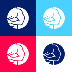Arm blue and red four color minimal icon set
