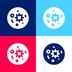 Blood Test blue and red four color minimal icon set