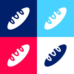 Bread blue and red four color minimal icon set