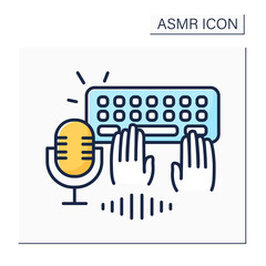 ASMR color icon. Sound of keyboard fast typing. Internet trend concept. Isolated vector illustration