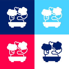 Bonsai blue and red four color minimal icon set