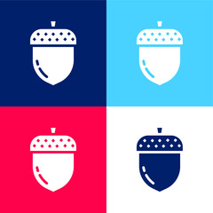 Acorn blue and red four color minimal icon set