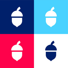 Acorn blue and red four color minimal icon set