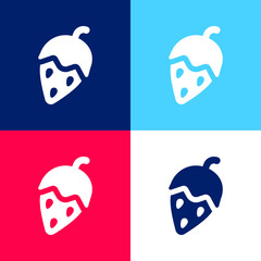 Acorn blue and red four color minimal icon set