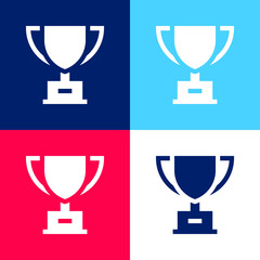 Award blue and red four color minimal icon set
