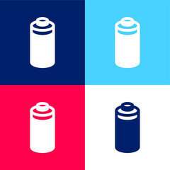 Battery blue and red four color minimal icon set