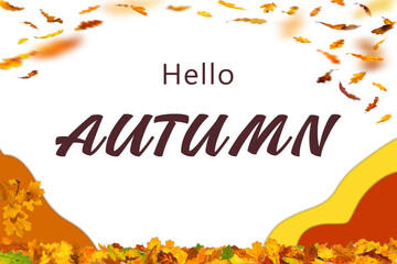 welcome autumn illustration with its yellow and orange colors