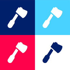 Ax blue and red four color minimal icon set