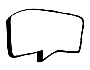 Naklejka premium Vector isolated speech bubble element, hand-drawn in the style of a comic book with an isolated black outline on a white background with an empty space for text. a drawn rectangular comic book templat