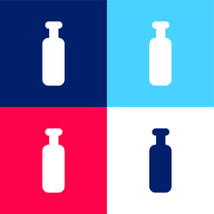Bottle Black Silhouette blue and red four color minimal icon set