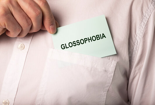 Glossophobia Word. Fear Of Public Speaking Concept.