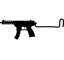 Uzimatic 13 rounds fully automatic open bolt submachine gun. Detailed realistic silhouette