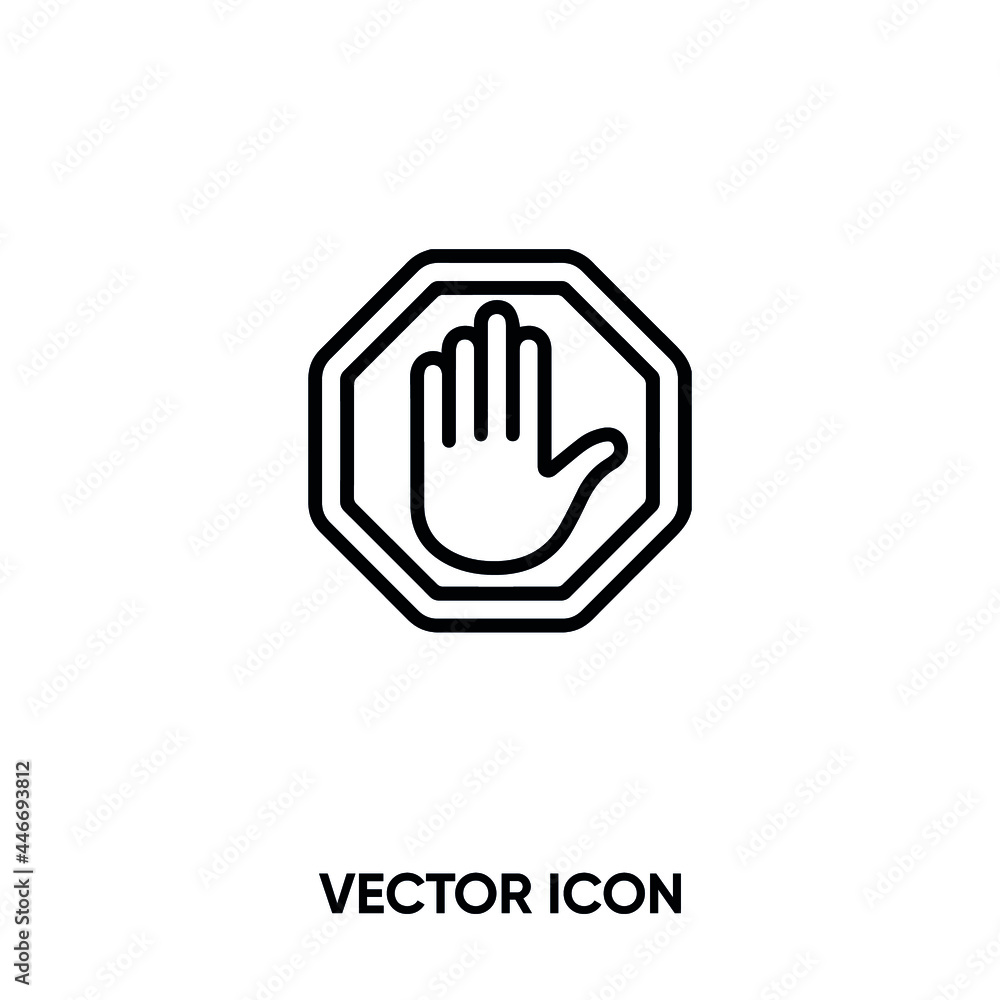 Poster stop vector icon. modern, simple flat vector illustration for website or mobile app.stop and traffic