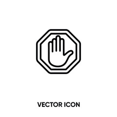 Stop vector icon. Modern, simple flat vector illustration for website or mobile app.Stop and traffic symbol, logo illustration. Pixel perfect vector graphics	