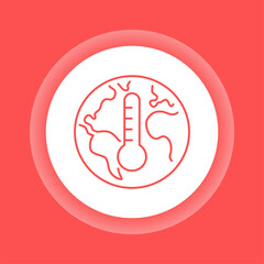 Climate change color button icon. Eco problems. Isolated vector element.