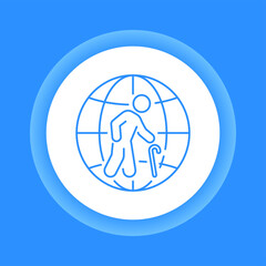 Population ageing color button icon. Eco problems. Isolated vector element.