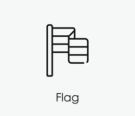 Flag vector icon. Editable stroke. Symbol in Line Art Style for Design, Presentation, Website or Apps Elements, Logo. Pixel vector graphics - Vector