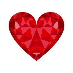 Fototapeta na wymiar Isolated geometric heart shape icon valentine day symbol vector