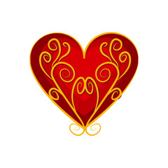 Isolated vintage heart shape icon valentine day symbol Vector