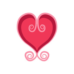 Isolated vintage heart shape icon valentine day symbol Vector