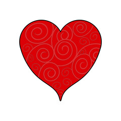 Isolated vintage heart shape icon valentine day symbol Vector