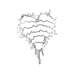 Isolated heart shape sketch valentine day symbol Vector