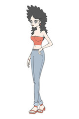 Woman hand draw design