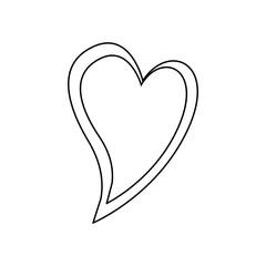 Isolated sketch of a heart shape valentine day symbol Vector
