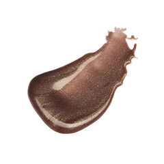 Blot of dark brown nail polish isolated on white