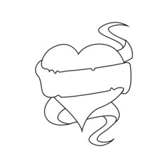 Isolated vintage heart shape icon valentine day symbol Vector