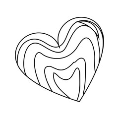 Isolated sketch of a heart shape valentine day symbol Vector