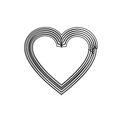Isolated sketch of a heart shape valentine day symbol Vector