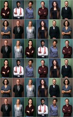 Group of beautiful people in front of a background