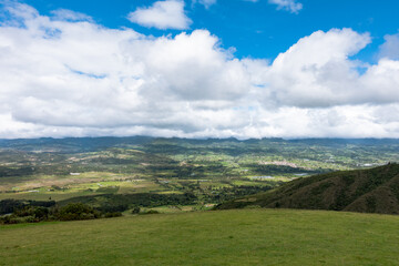 Sopo, landscape of sky over the mountains cloudy day in Colombia
