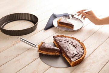 chocolate cake on a plate