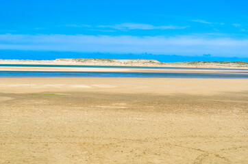 View of a beach in the village of Mogro, Cantabria, northern Spain