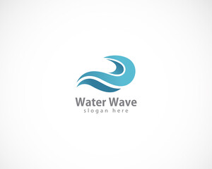water wave logo creative business sign symbol