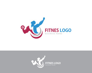 power fitness logo creative sport hobby illustration energy design