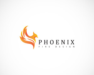 phoenix logo creative color modern fire bird angry
