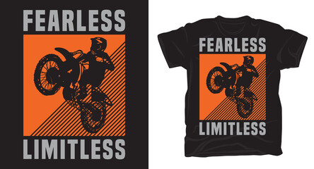 Motocross rider silhouette with typography t-shirt design